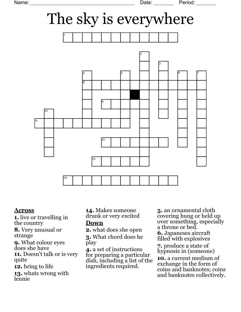 The sky is everywhere Crossword