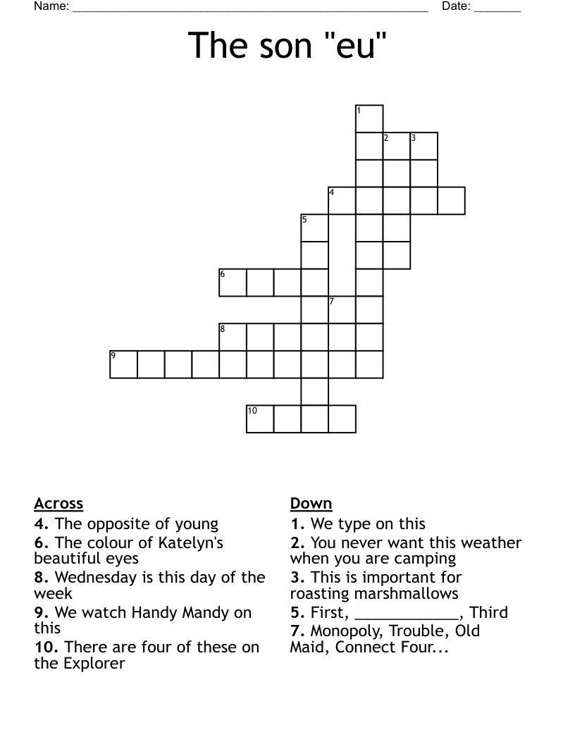 The son "eu" Crossword
