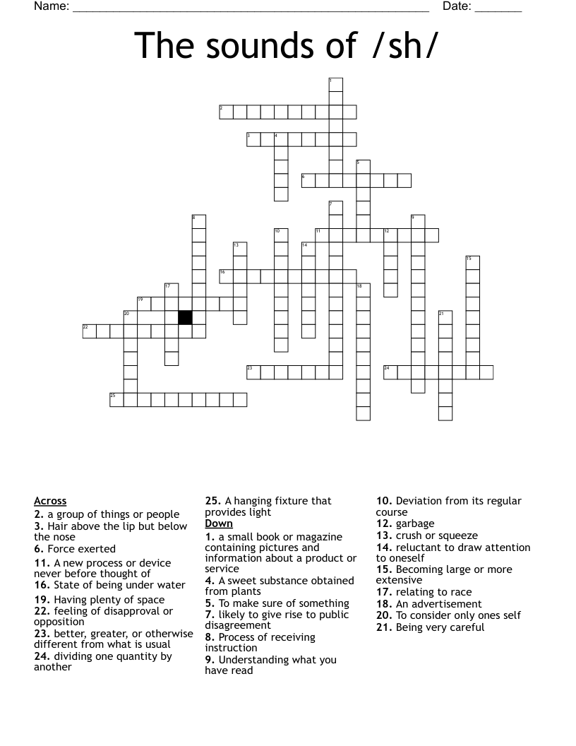 The sounds of /sh/ Crossword