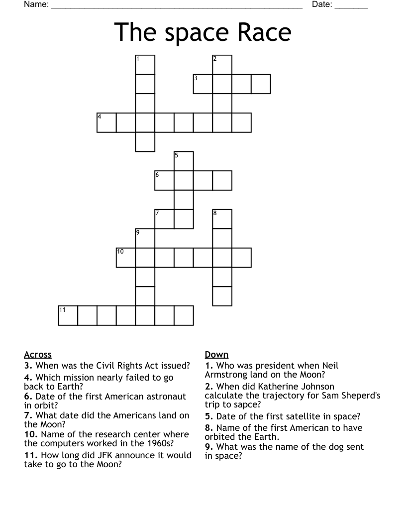 The space Race Crossword