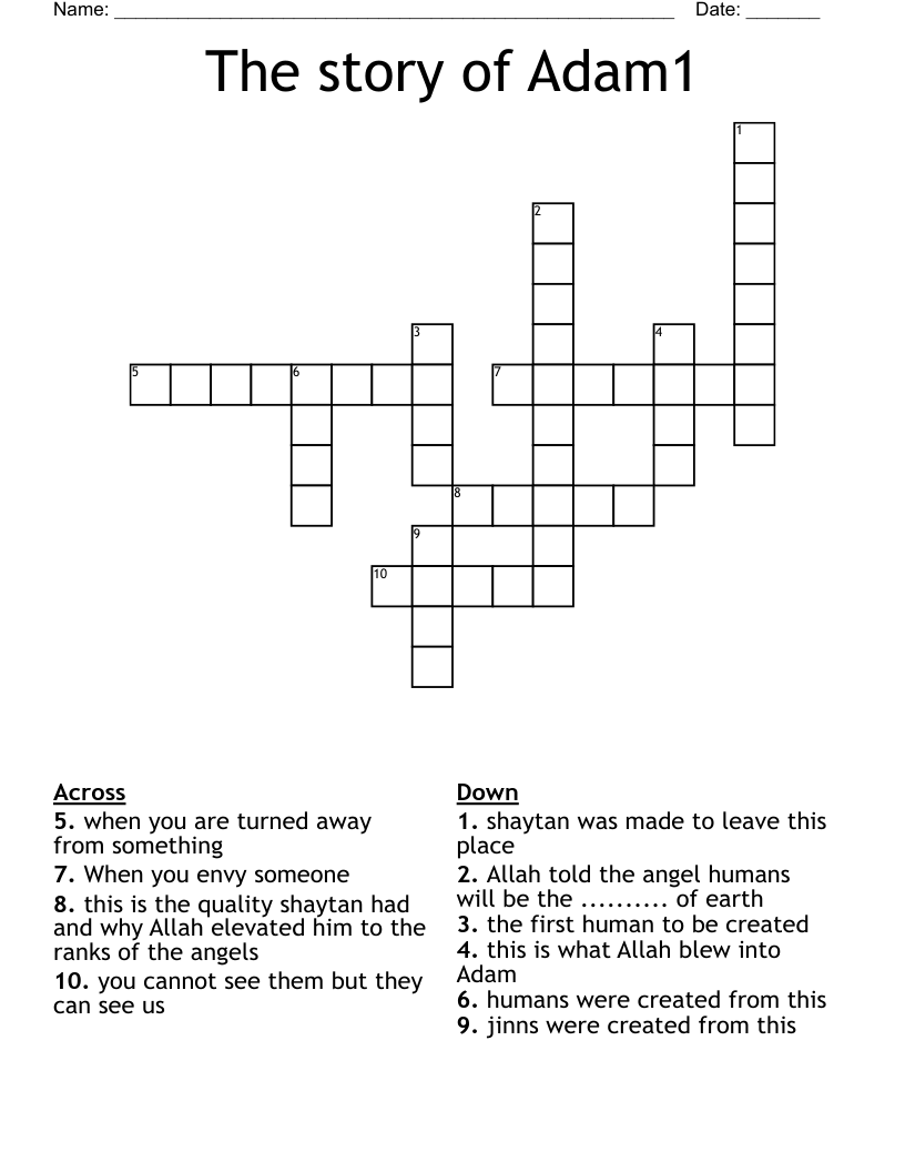 The story of Adam1 Crossword