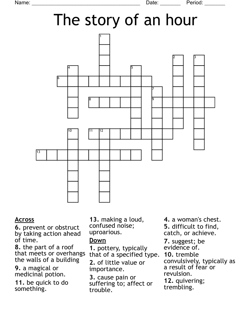 The story of an hour Crossword