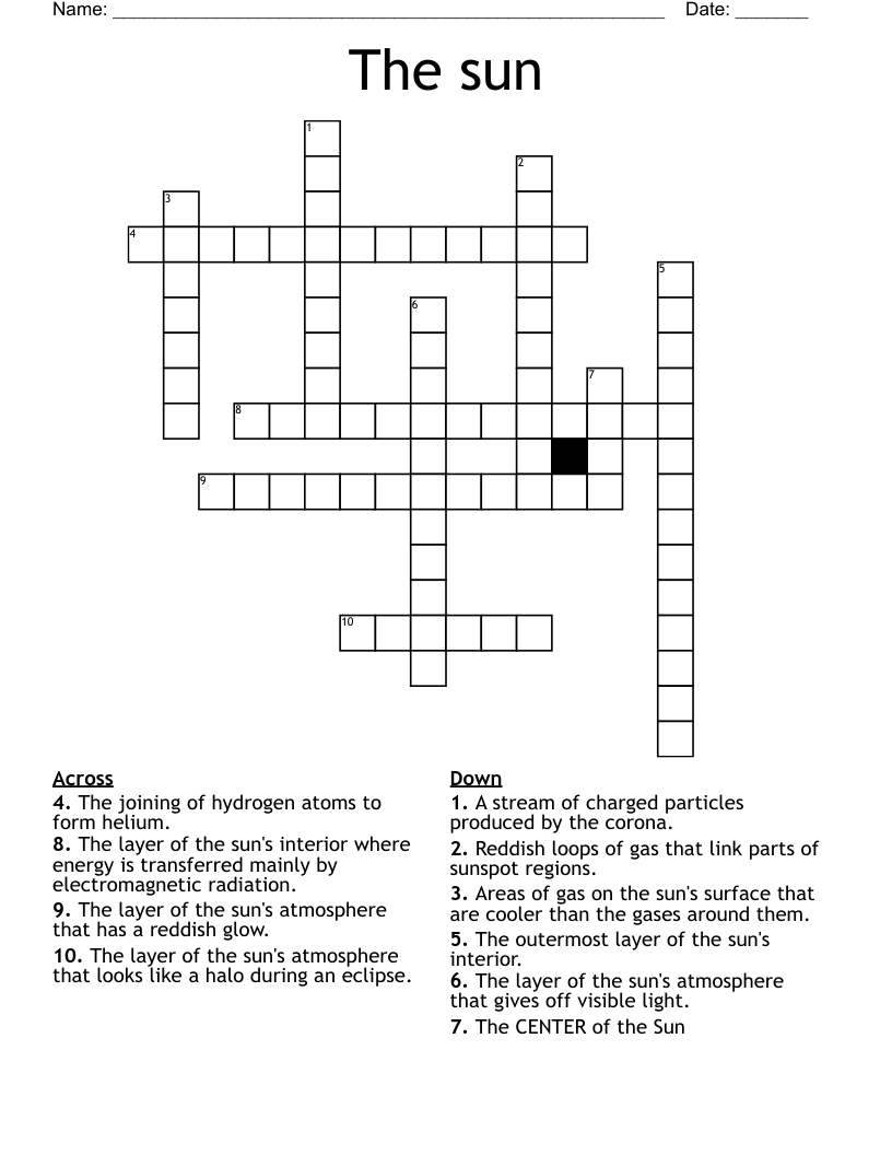 The sun Crossword