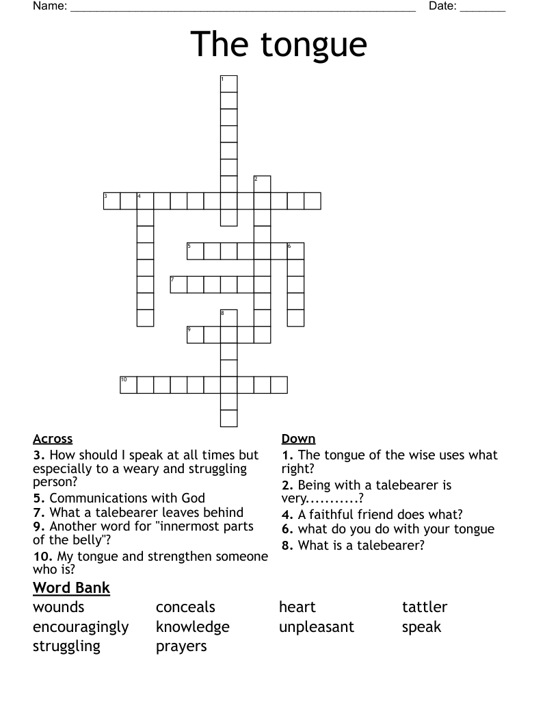 The tongue Crossword