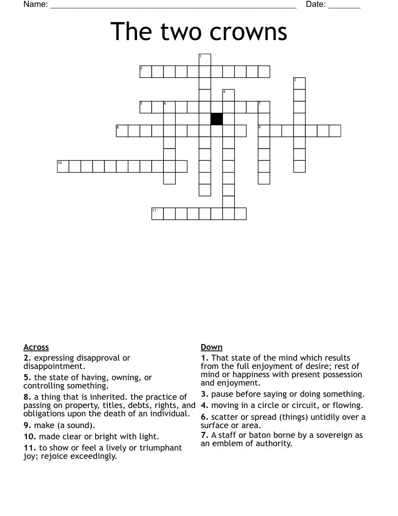 The two crowns Crossword