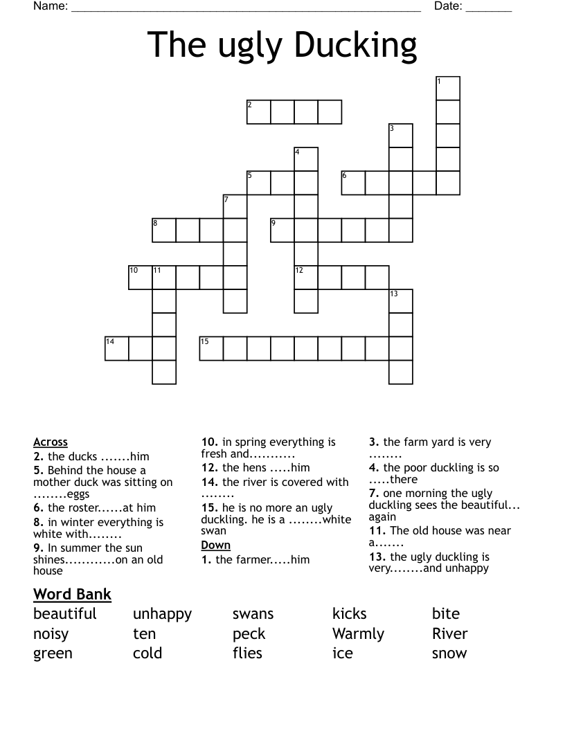 The ugly Ducking Crossword