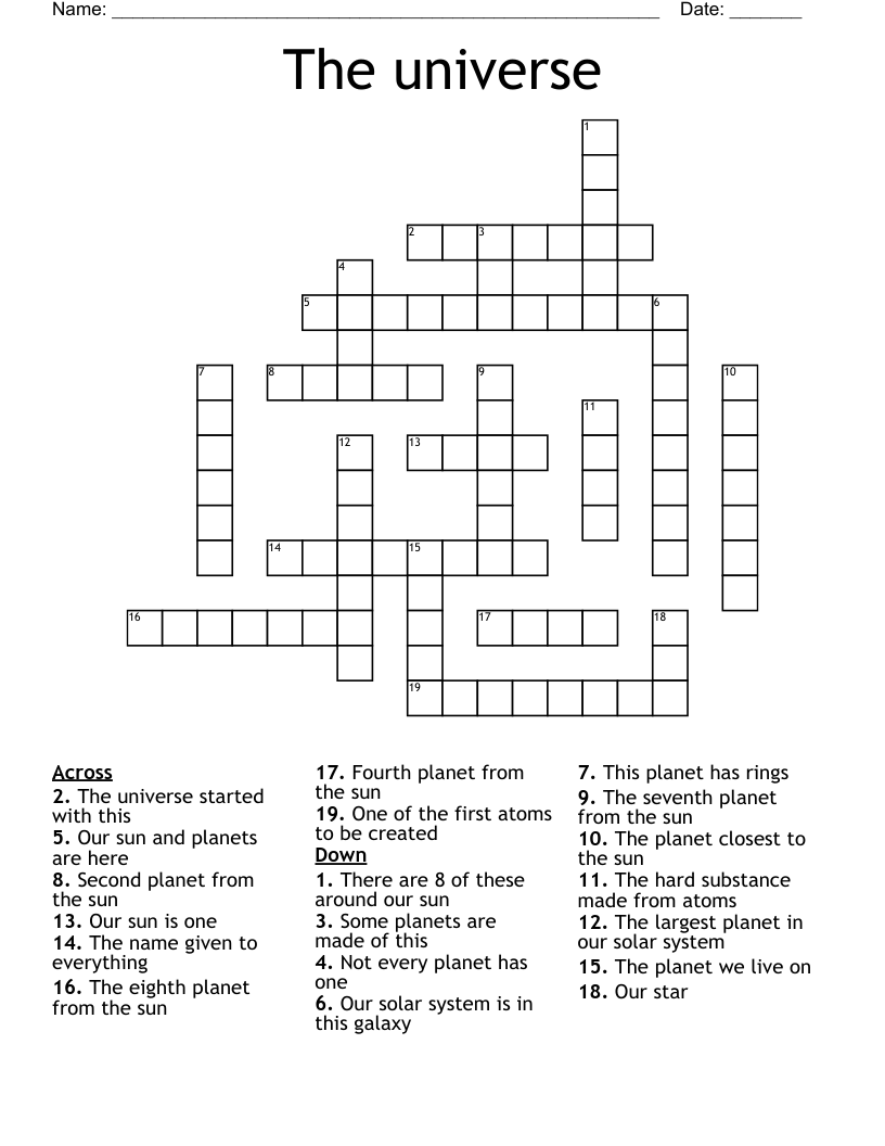 The universe Crossword