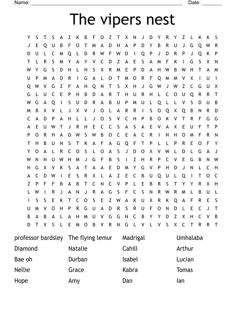 The vipers nest Word Search