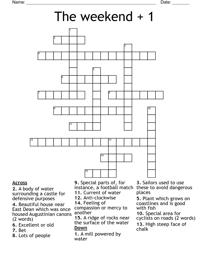The weekend + 1 Crossword