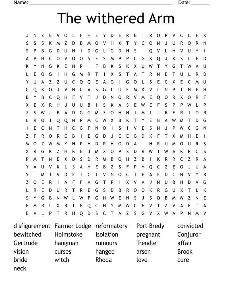 The withered Arm Word Search