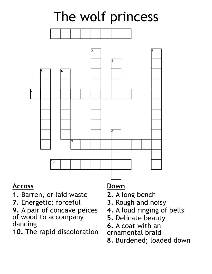 The wolf princess Crossword