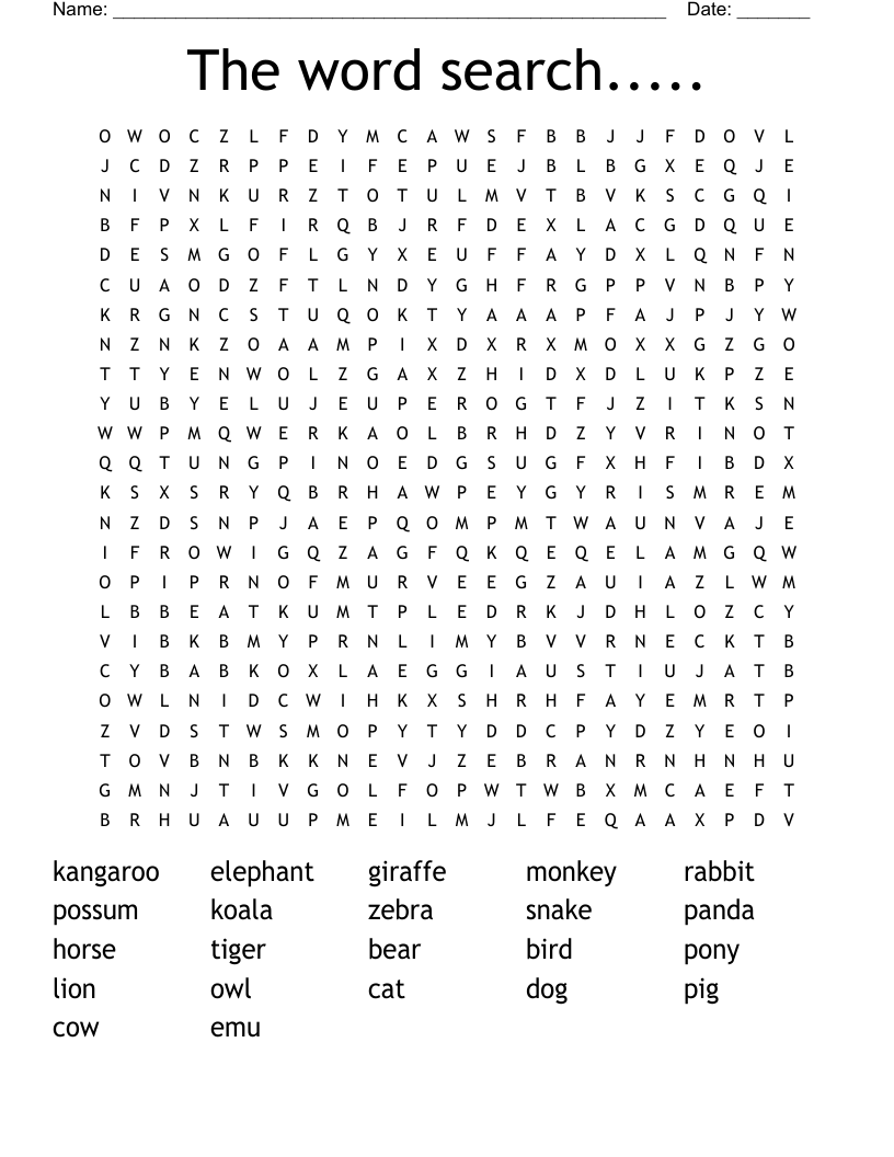 The word search.....