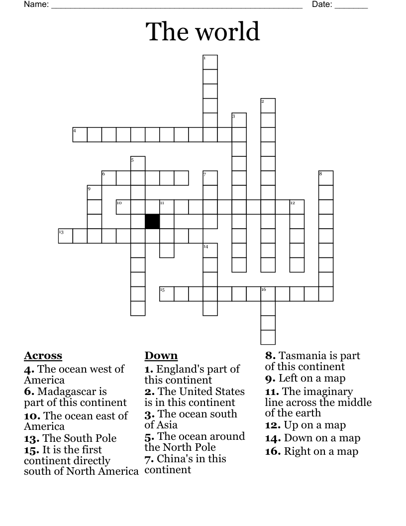 The world Crossword