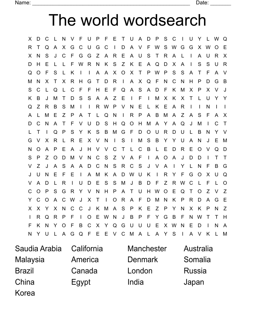 The world wordsearch