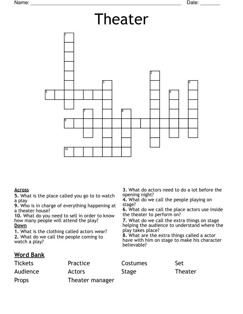 Theater Crossword