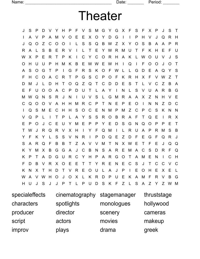 Theater Word Search