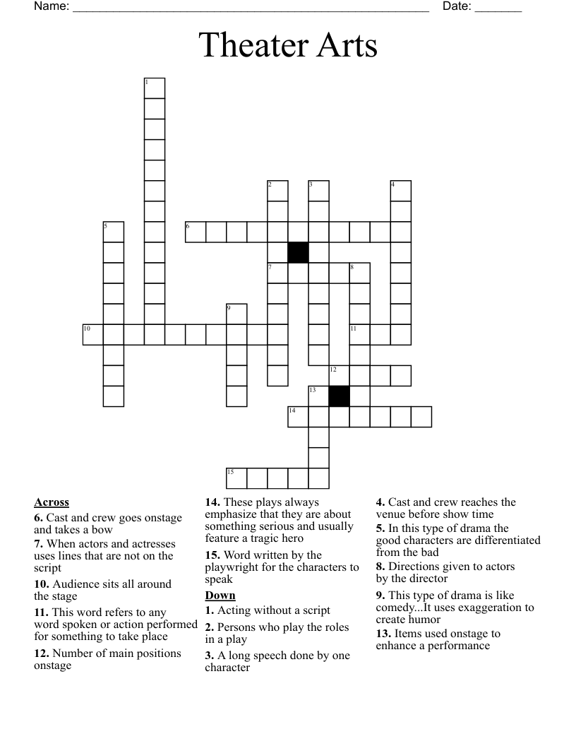 Theater Arts Crossword