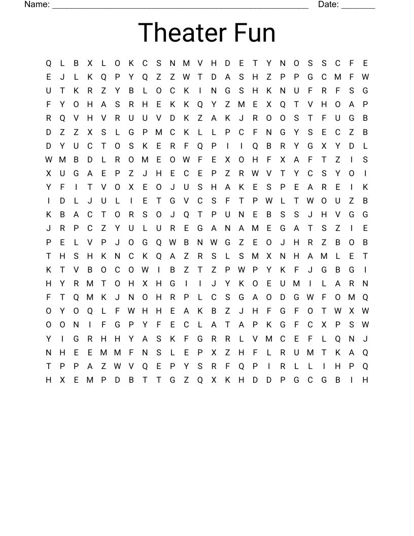 Theater Fun Word Search