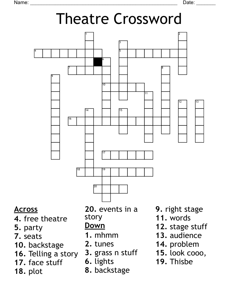 Theatre Crossword