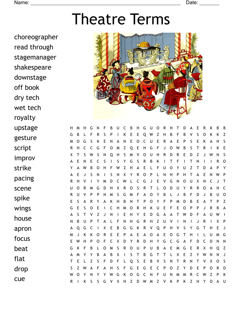 Theatre Terms Word Search
