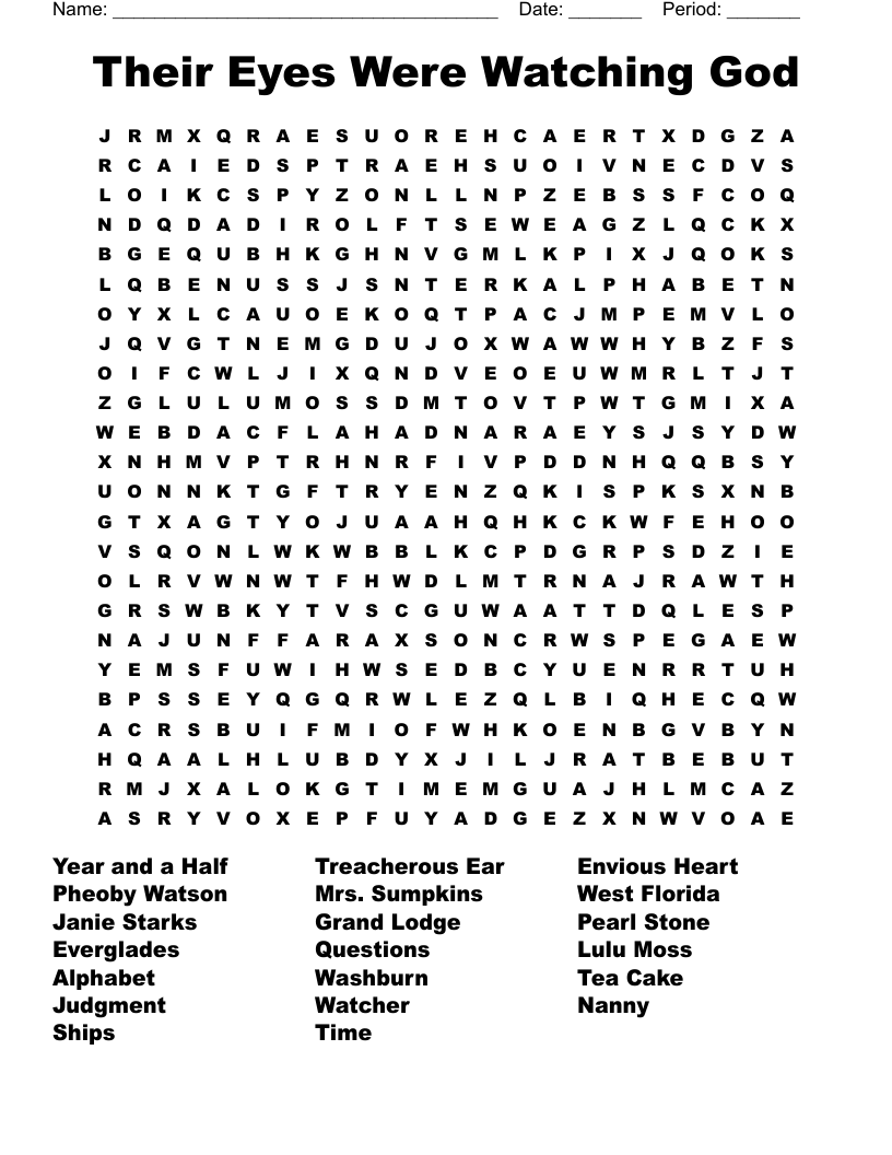 Their Eyes Were Watching God Word Search