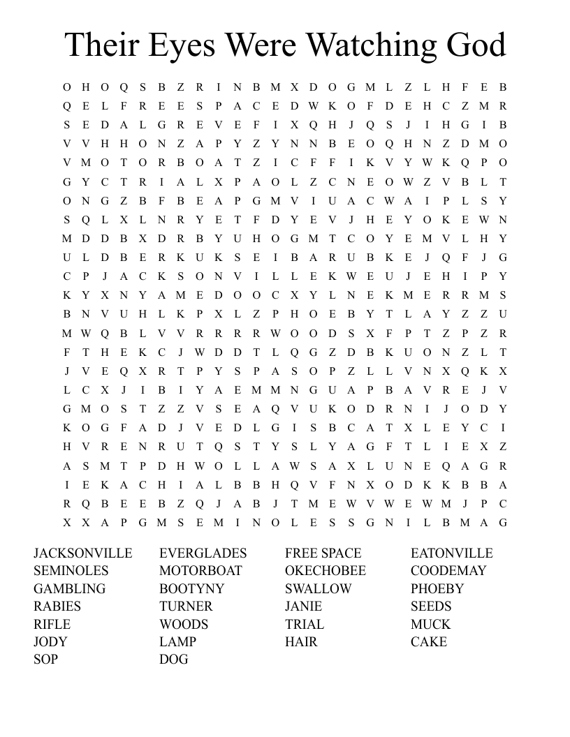 Their Eyes Were Watching God  Word Search
