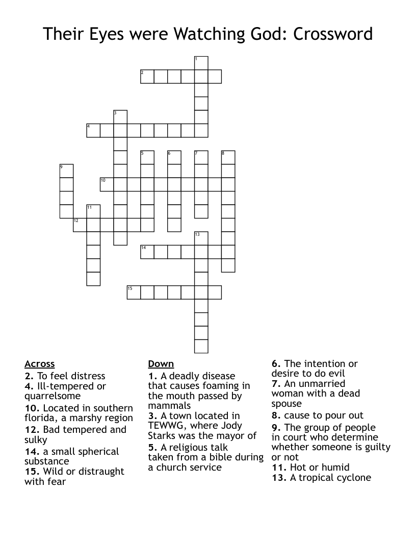 Their Eyes were Watching God: Crossword