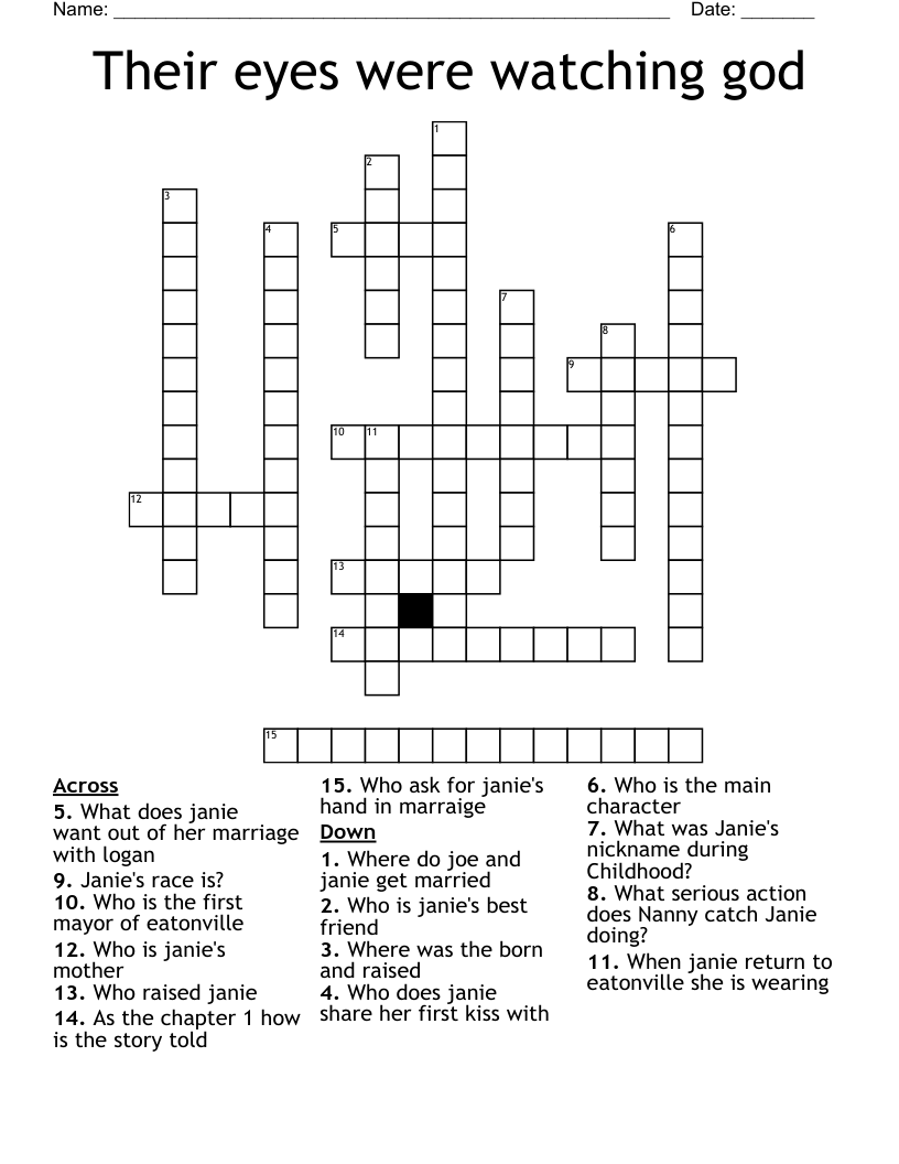 Their eyes were watching god Crossword