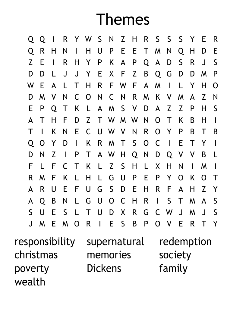 Themes Word Search