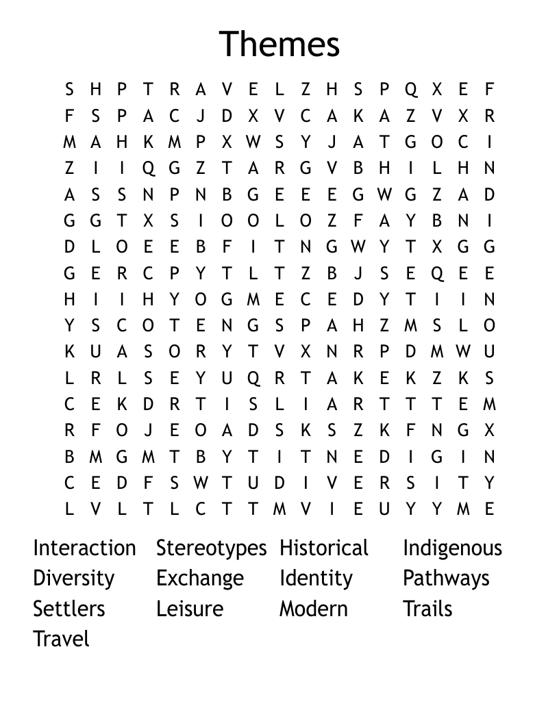 Themes Word Search