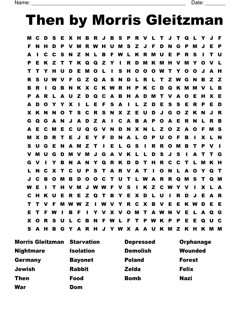 Then by Morris Gleitzman Word Search