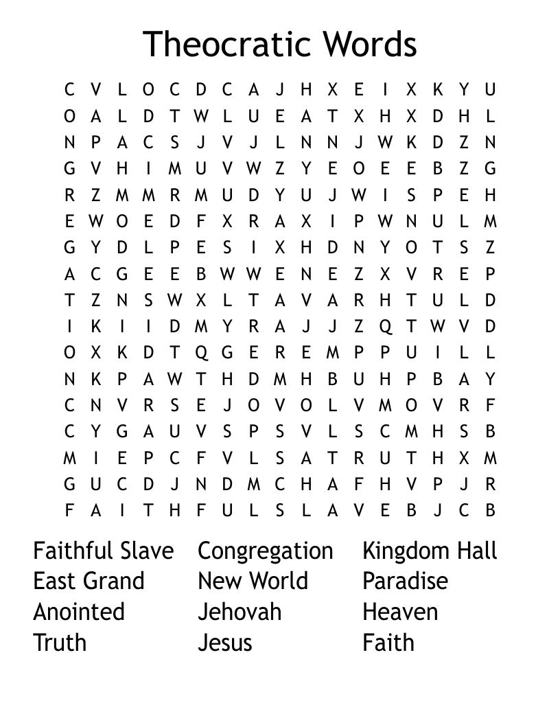 Theocratic Words Word Search