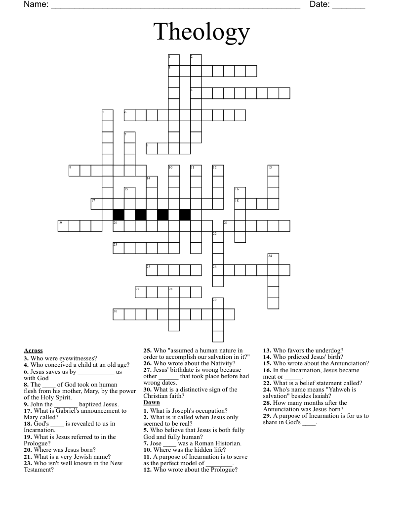 Theology Crossword