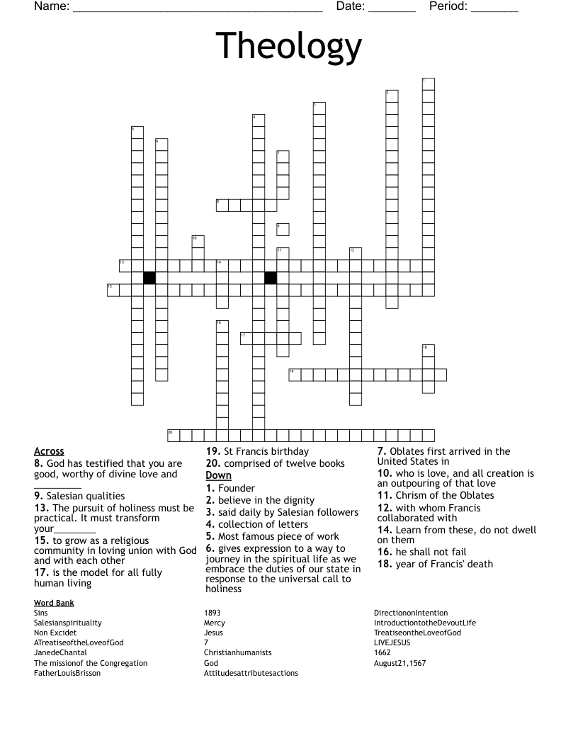 Theology Crossword