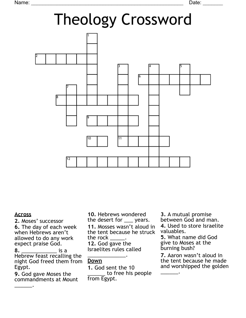Theology Crossword