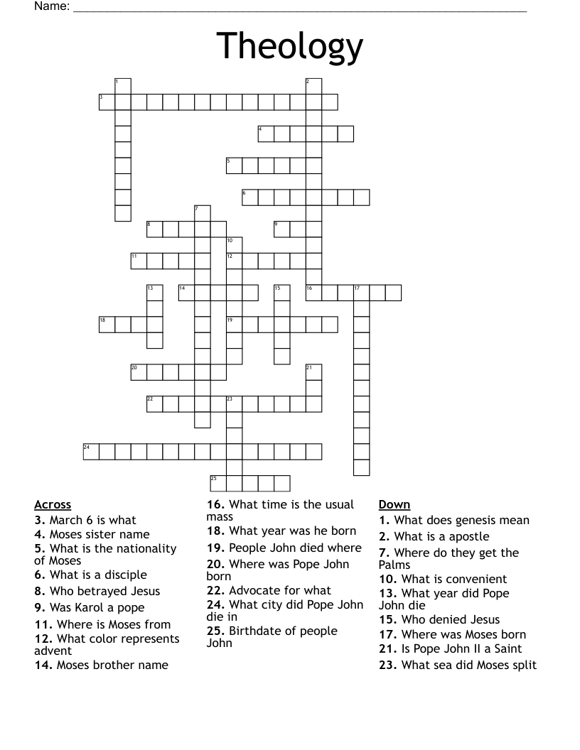 Theology  Crossword