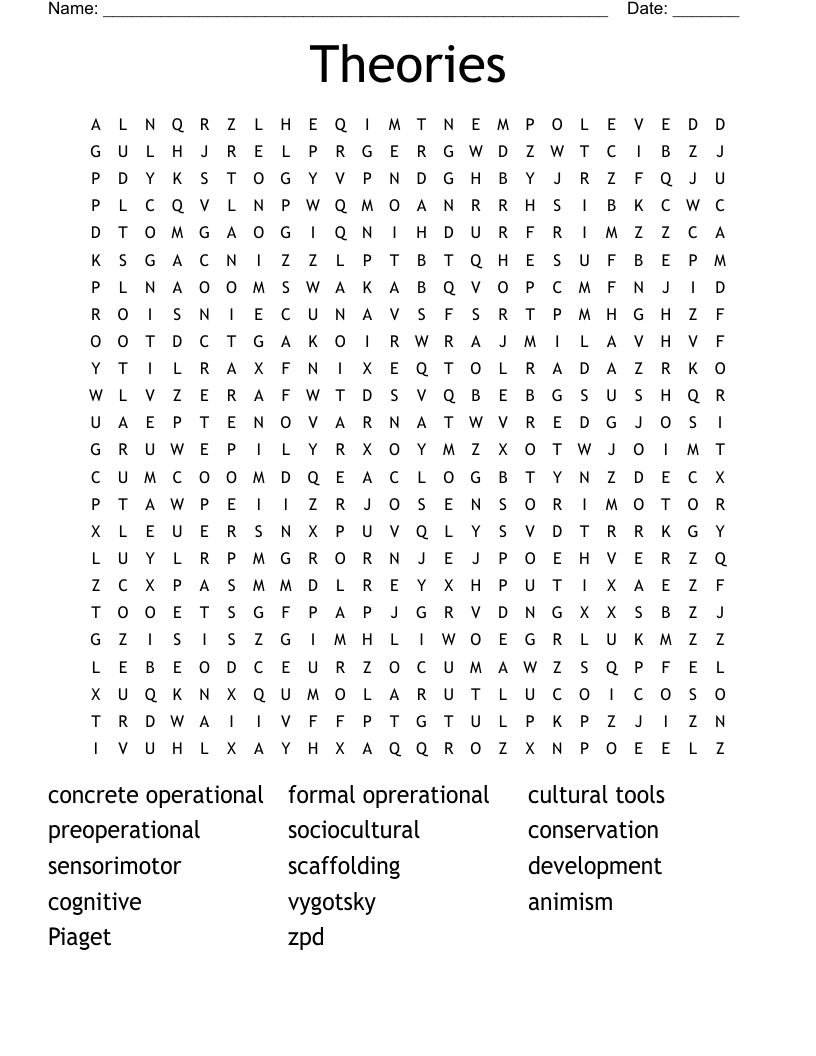 Theories  Word Search