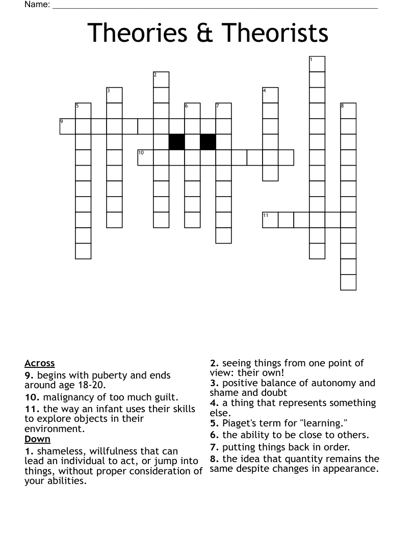 Theories & Theorists Crossword