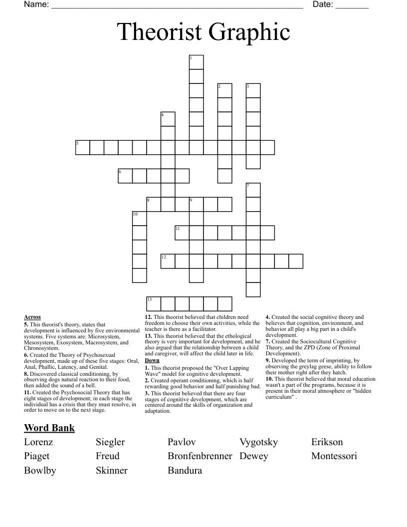 Theorist Graphic Crossword