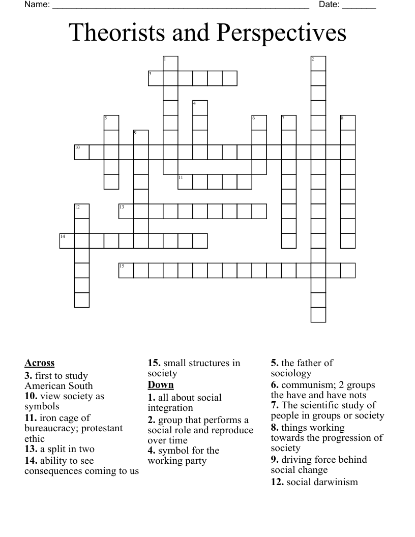 Theorists and Perspectives Crossword