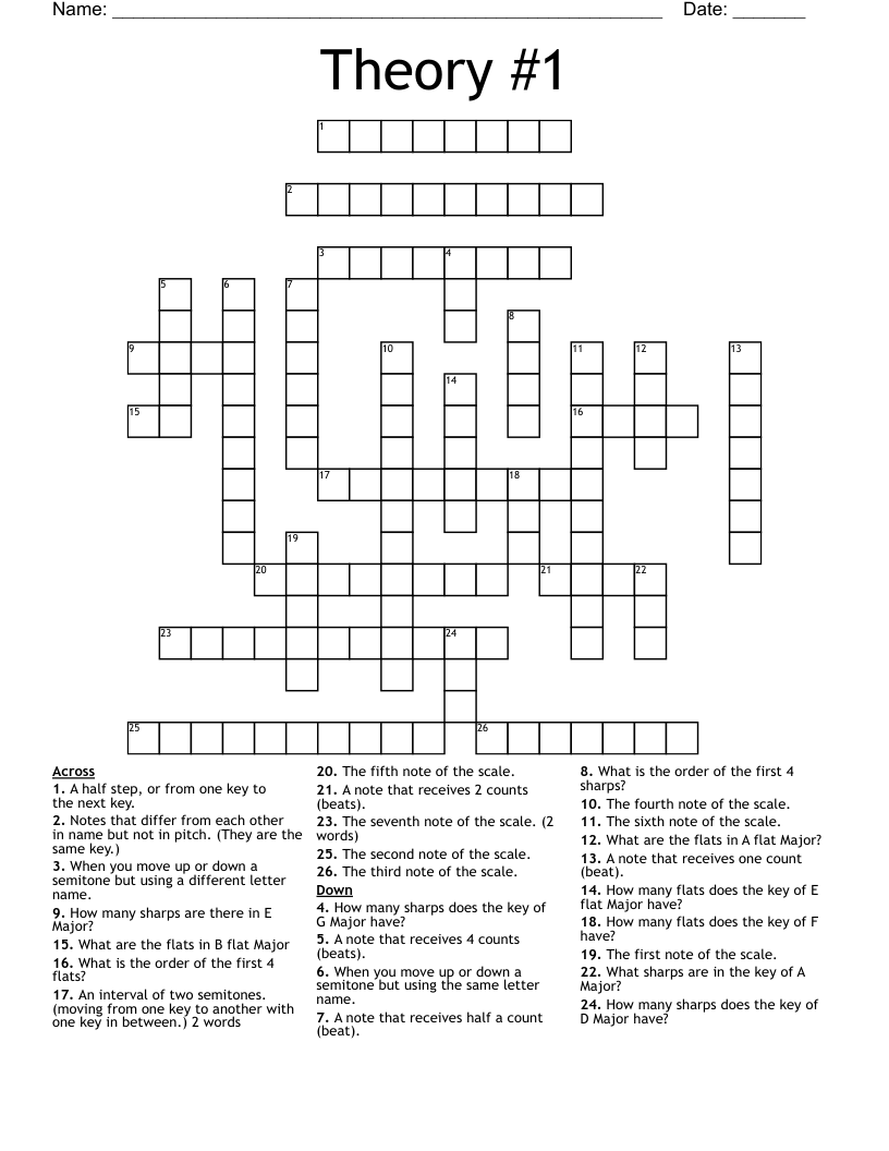 Theory #1 Crossword