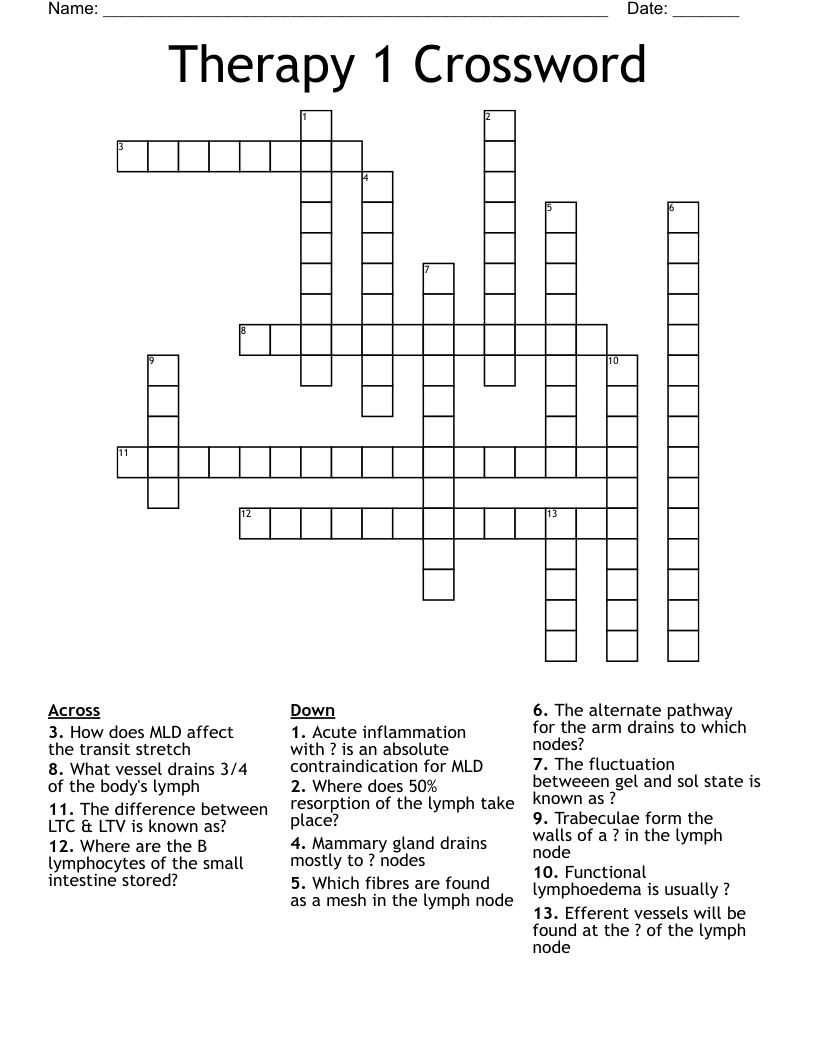 Therapy 1 Crossword