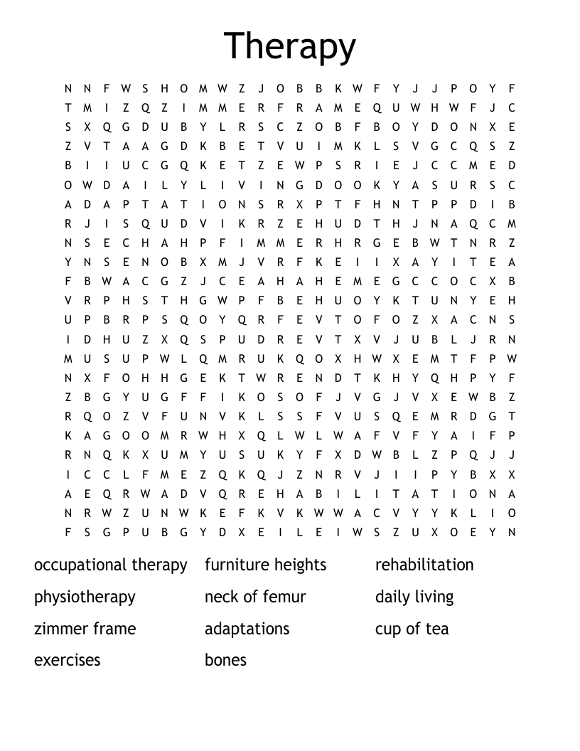 Therapy Word Search