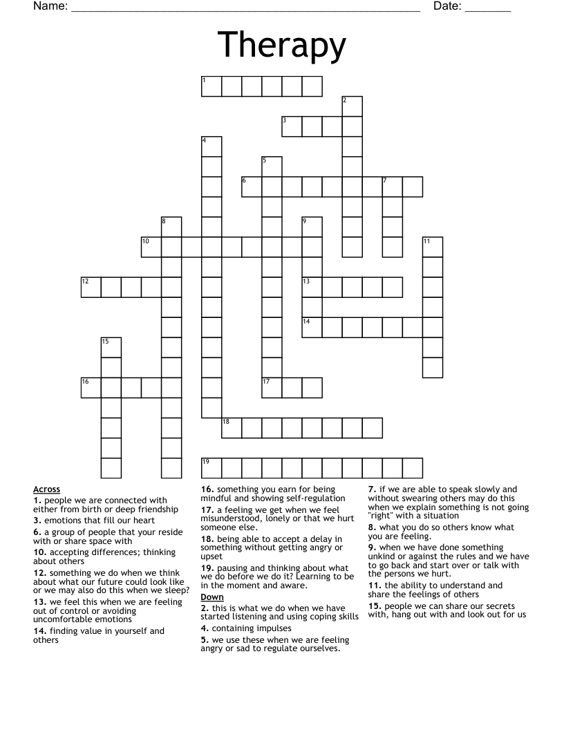 Therapy Crossword