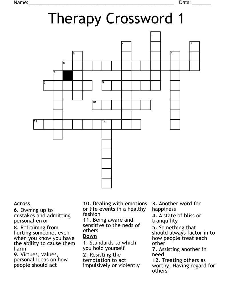 Therapy Crossword 1