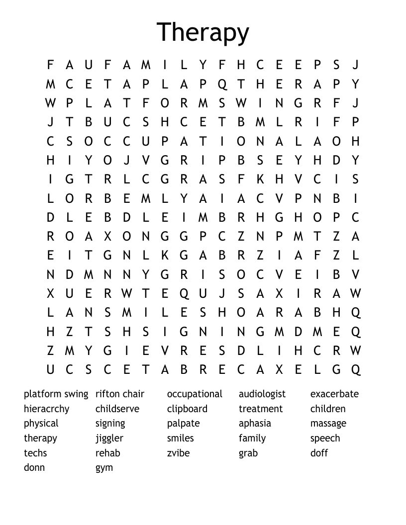 Therapy  Word Search