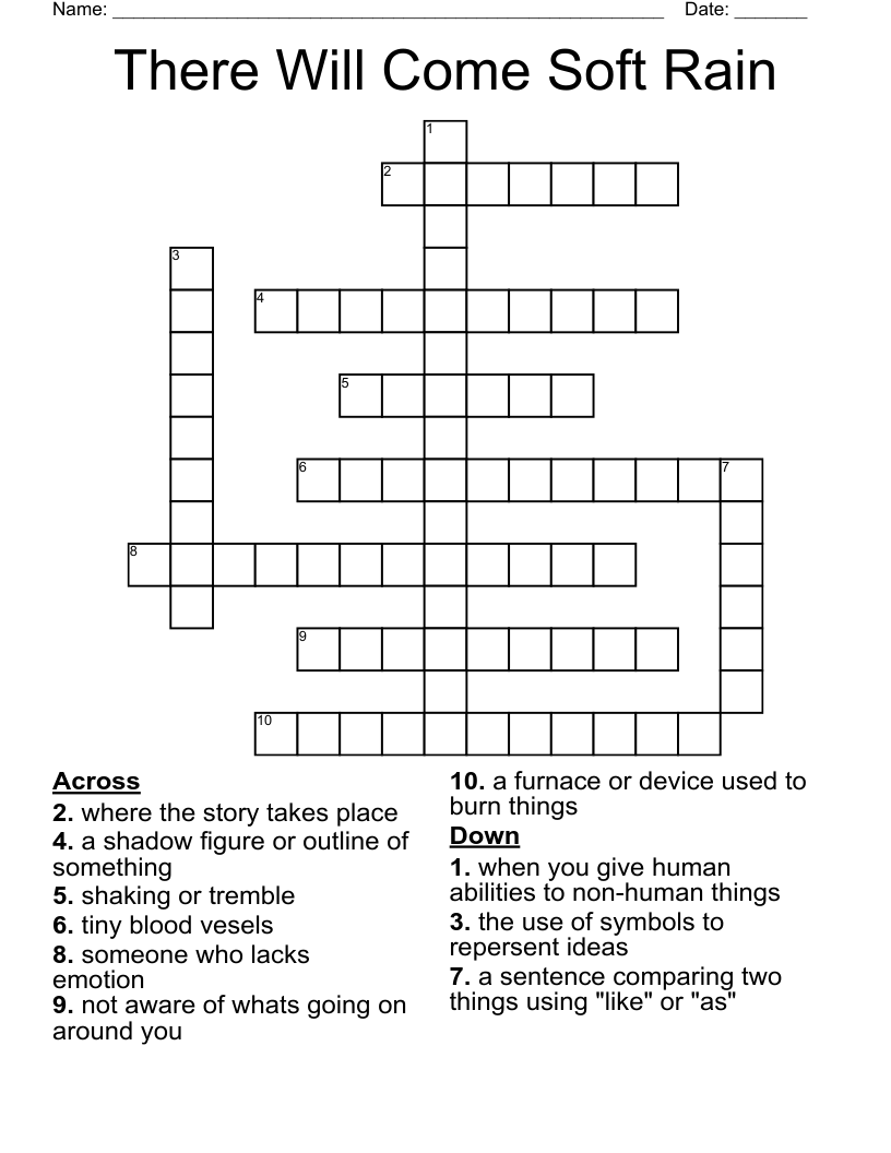 There Will Come Soft Rain Crossword