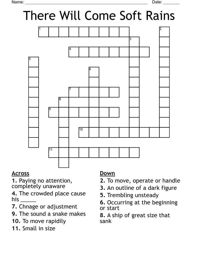 There Will Come Soft Rains Crossword