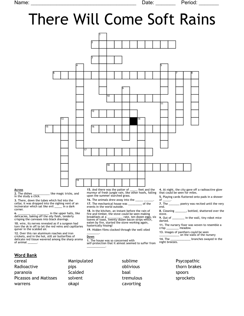 There Will Come Soft Rains Crossword