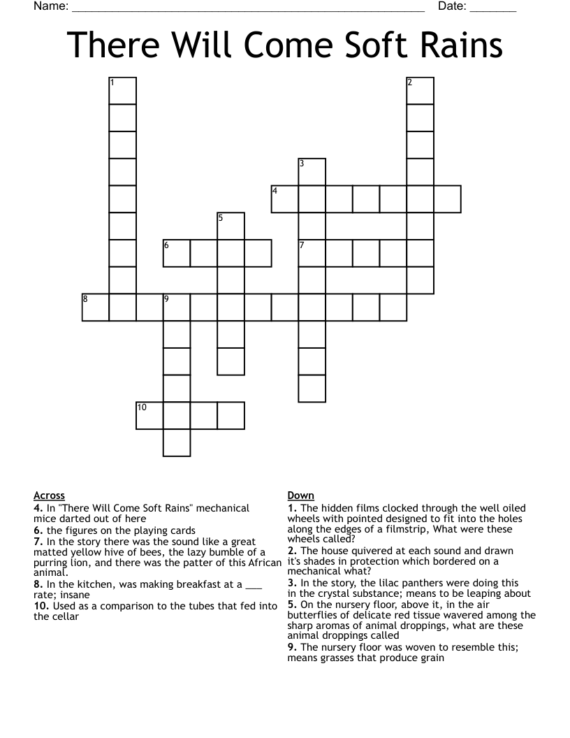 There Will Come Soft Rains Crossword